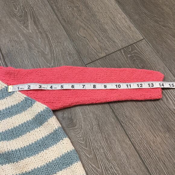 NWT Kiwi industries Hand Loomed 100% cotton cardigan blue pink white 4T Girl - Picture 6 of 7